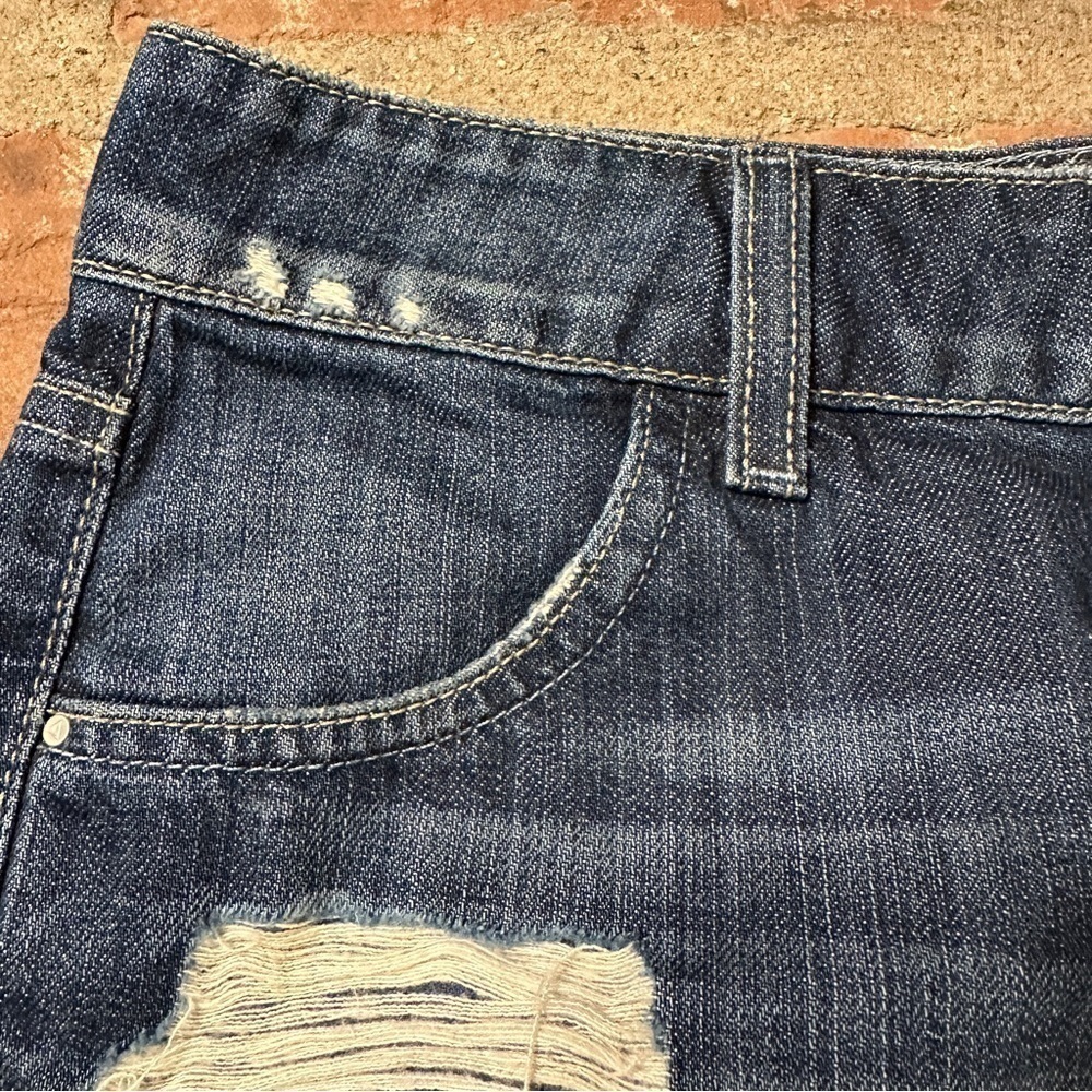 Guess Jeans size 25 distressed destroyed Cutoff Denim Jean Short Shorts - Picture 4 of 15